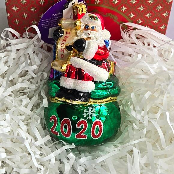 Christopher Radko Santa Glass Ornament From 2020. - Picture 2 of 4